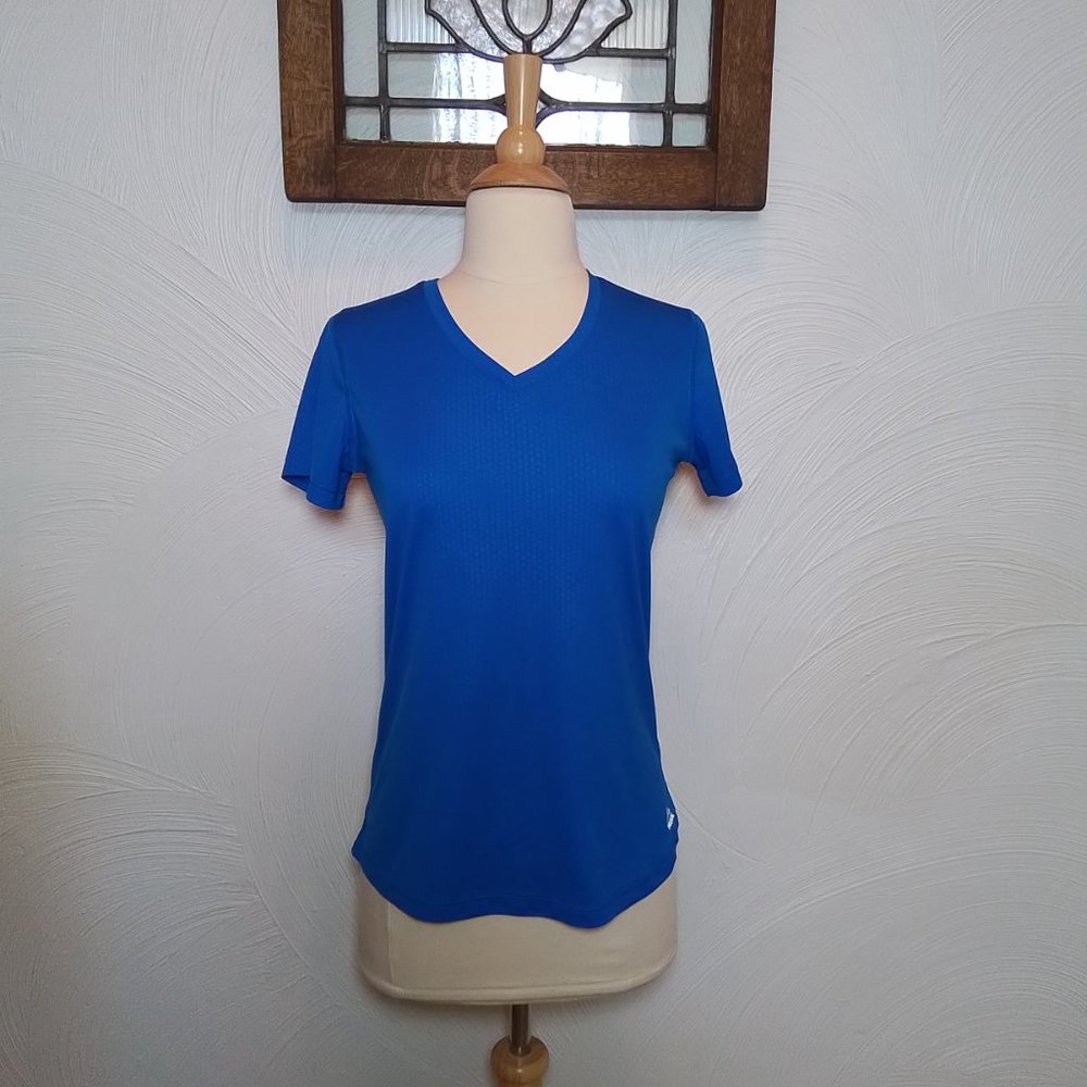 RBX Performance X-Dri Tee Blue V Neck Short Sleeve T Shirt size S - Picture 2 of 4